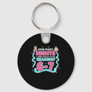 Reading 67 Meme Englieacher Funny 67 Book Lover Hu Keychain