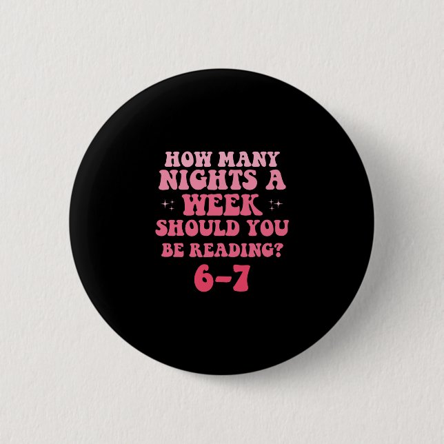 Reading 67 Meme English Teacher Funny Six Sevene R Button (Front)
