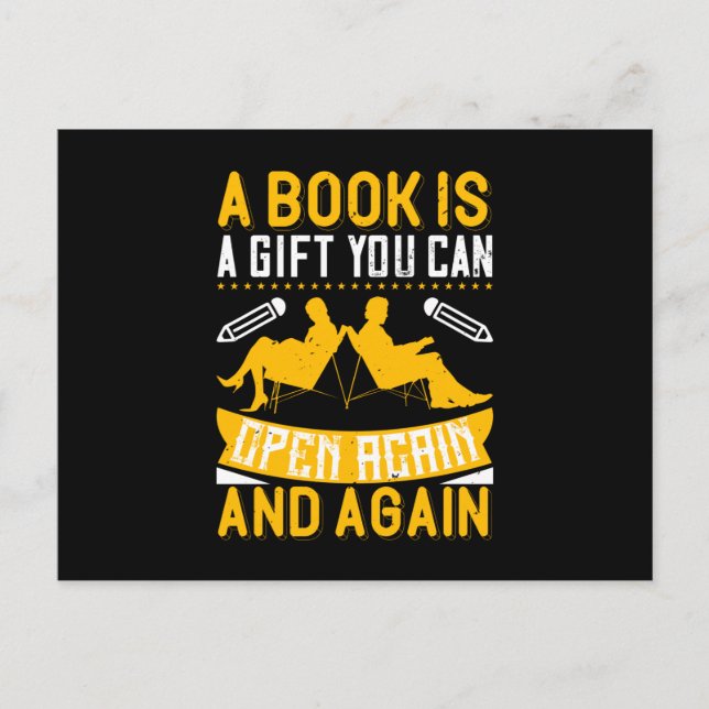 Reading - A Book Is A Gift You Can Open Postcard (Front)