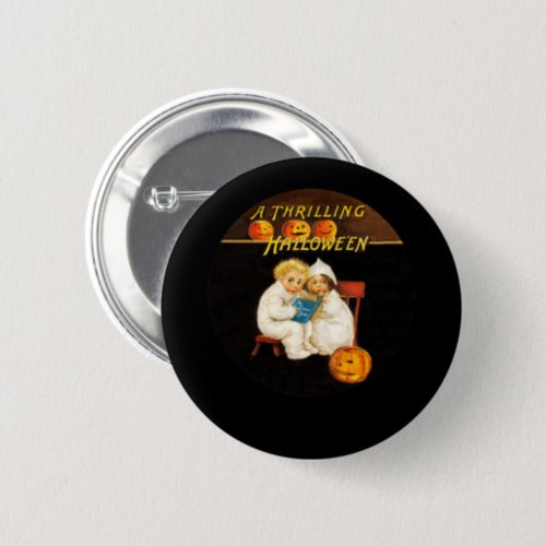 Reading a Scary Story Pinback Button