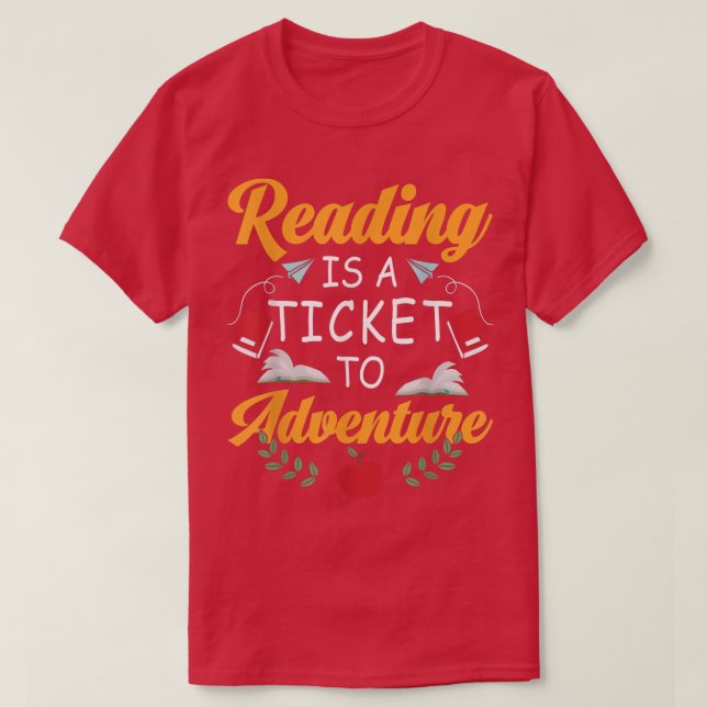Reading Adventure Funny Book Reader Humor Book Lov T-Shirt (Design Front)