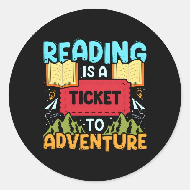 Reading Adventure Library Student Teacher Book Classic Round Sticker (Front)