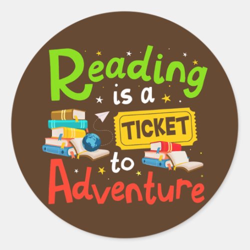 Reading Adventure Library Student Teacher Book Classic Round Sticker