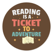 Reading Adventure Library Student Teacher Book Classic Round Sticker
