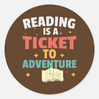 Reading Adventure Library Student Teacher Book Classic Round Sticker