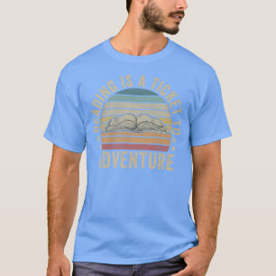 Reading Adventure Retro Book Lover Librarian Book  T-Shirt