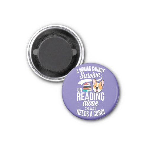 Reading Alone With Corgi Lover Magnet