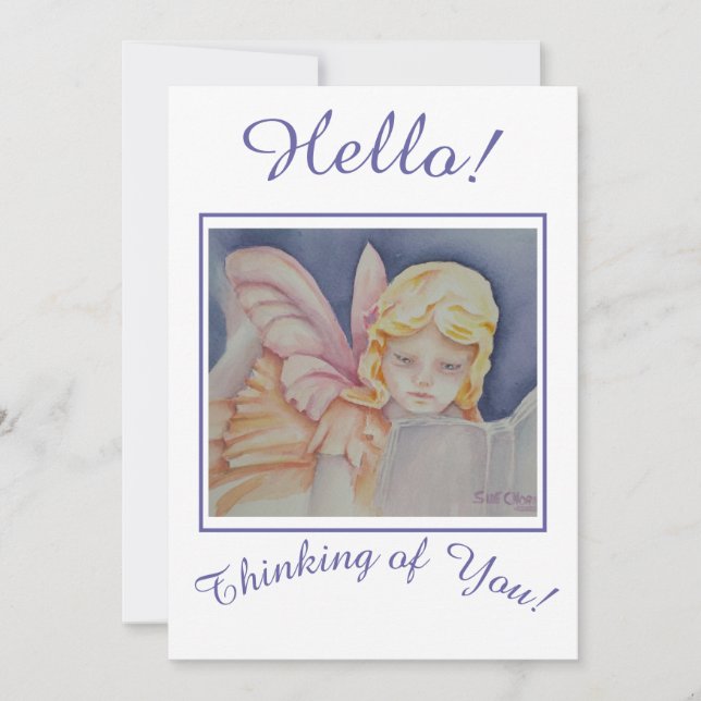 Reading Angel Thinking of You Holiday Card (Front)
