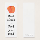 Reading Apple Mini Bookmark - (Front & Back)