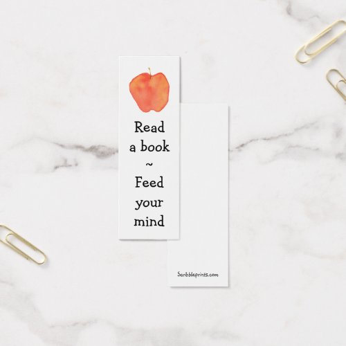 Reading Apple Mini Bookmark - Business Card