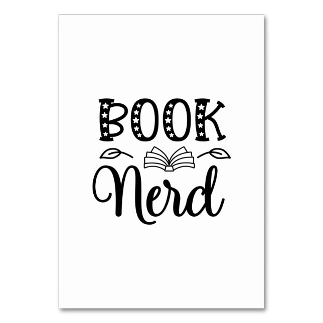 Reading Art Book Nerd Table Number (Front)