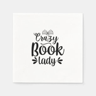 Reading Art Crazy Book Lady Napkins