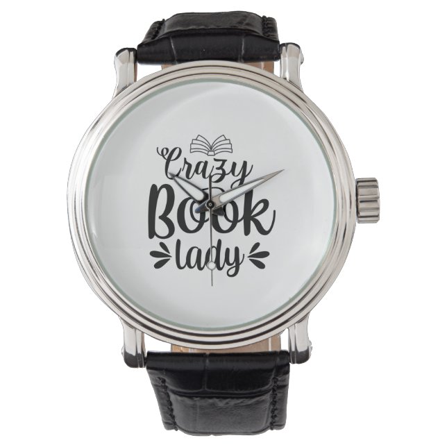 Reading Art Crazy Book Lady Watch (Front)