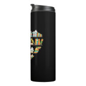 Reading Art Heart Bookshelves Library Book Thermal Tumbler (Rotated Right)