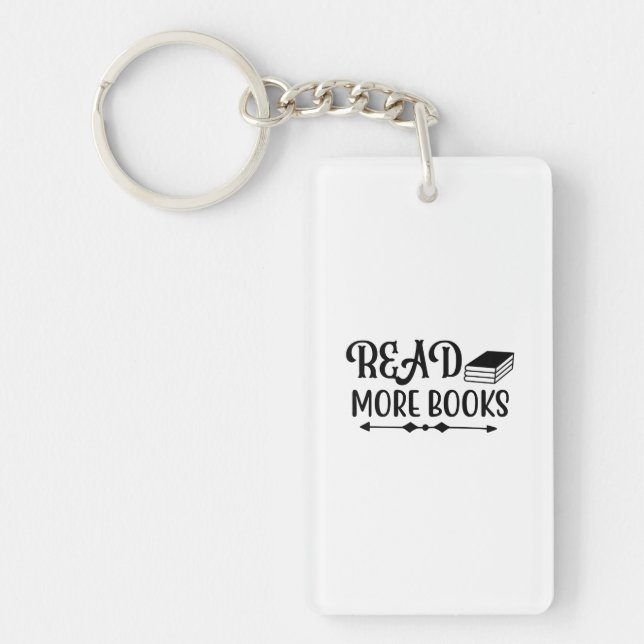 Reading Art Read More Books Keychain (Front)