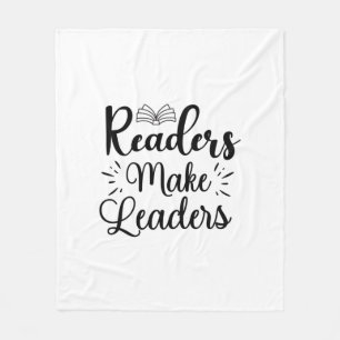 Reading Art Readers Make Leaders Fleece Blanket