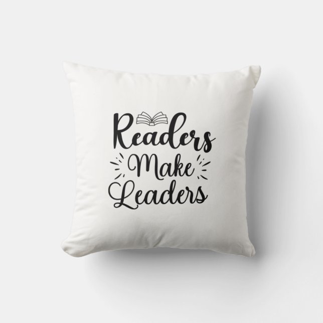 Reading Art Readers Make Leaders Throw Pillow (Front)