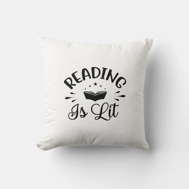 Reading Art Reading Is Lit Throw Pillow (Front)