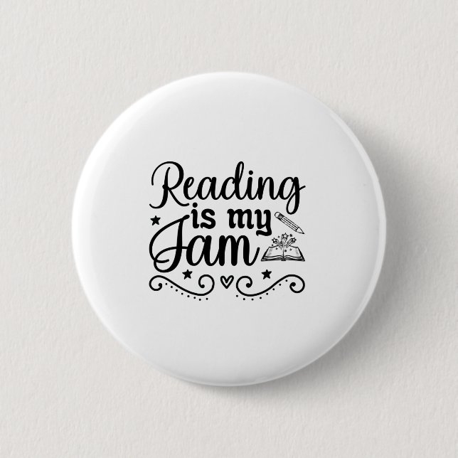 Reading Art Reading Is My Jam Button (Front)