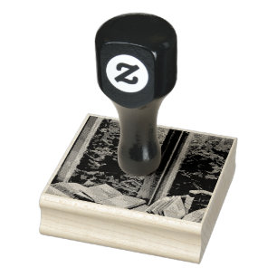 Reading artwork gift rubber stamp