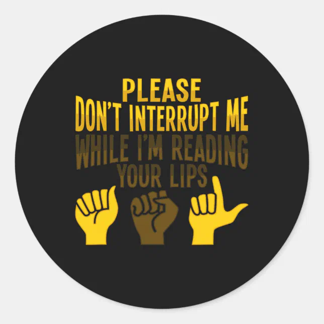 Read Asl Reading Asl Hand Gesture Deaf Hearing Loss Awarene Classic Round ...