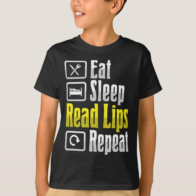 Reading Asl Hand Gesture Deaf Hearing Loss Awarene T-Shirt (Front)