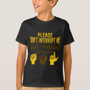 Reading Asl Hand Gesture Deaf Hearing Loss Awarene T-Shirt