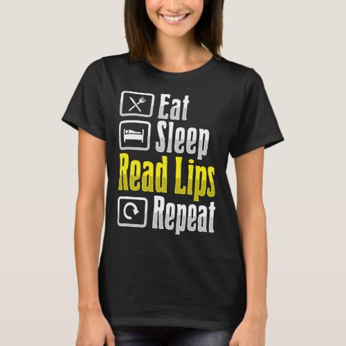 Reading Asl Hand Gesture Deaf Hearing Loss Awarene T_Shirt