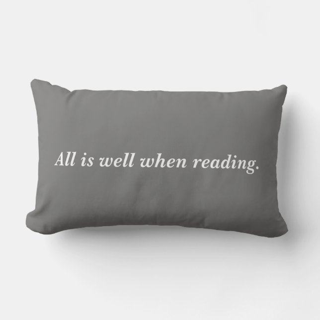 Reading back cushion, book lovers, readers lumbar pillow (Front)