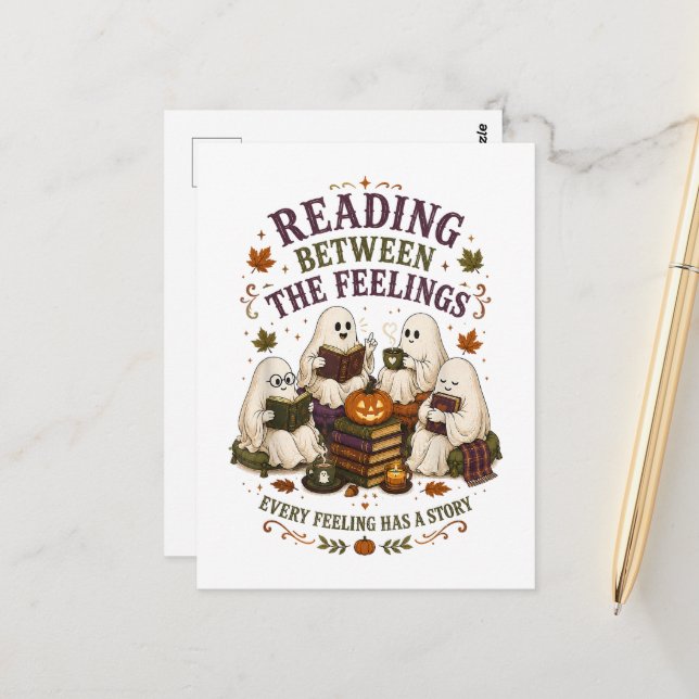 Reading Between The Feelings Ghost Readers  Postcard (Front/Back In Situ)