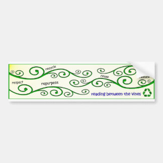 Reading Between the Vines Bumper Sticker
