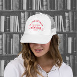 Reading Between The Wines Book Club Red Crest Trucker Hat<br><div class="desc">Reading Between The Wines Book Club,  red custom crest hat. Personalize with the year and location. Perfect for a local book club or as a gift for a book lover. Designed to match our Reading Between The Wines Book Club Collection.</div>