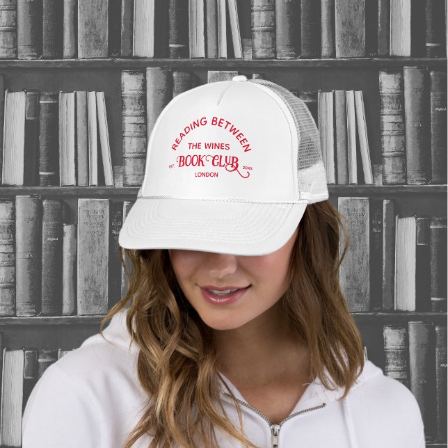 Reading Between The Wines Book Club Red Crest Trucker Hat (Creator Uploaded)