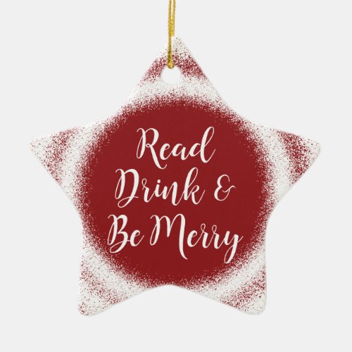 Reading Book Club Be Merry Holiday Star Ceramic Ornament