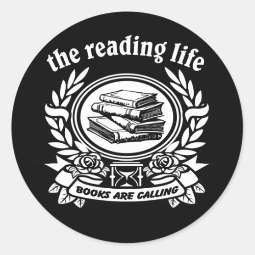 Reading Book Club Group Bibliophile Classic Round Sticker