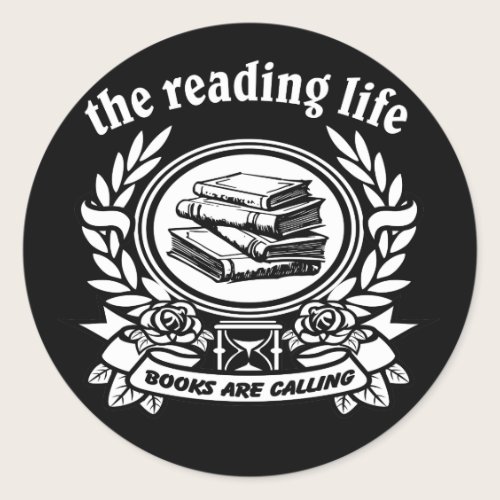Reading Book Club Group Bibliophile Classic Round Sticker