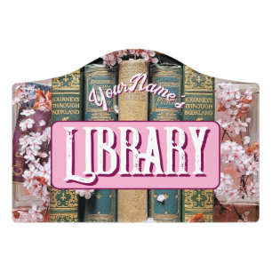 Reading Book Library Door Sign