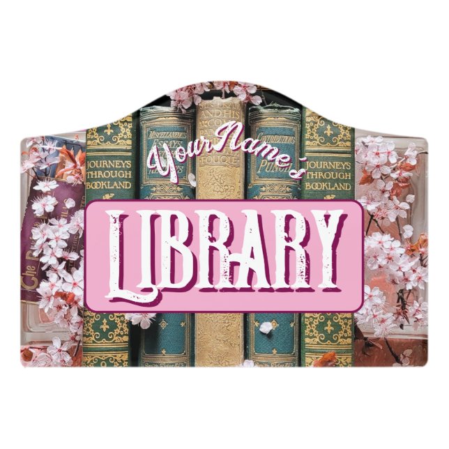 Reading Book Library Door Sign (Small Crest Front)