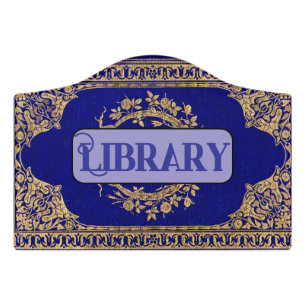 Reading Book Library Door Sign