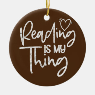 Reading Book Reader Bookworm Librarian Teacher Ceramic Ornament