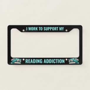 Reading Books Addiction License Plate Frame