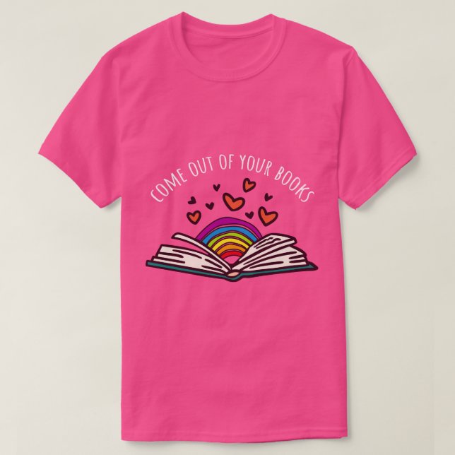 Reading Books Book Lovers LGBTQ Pride Lesbian T-Shirt (Design Front)