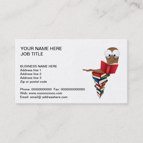 READING BOOKS BUSINESS CARD