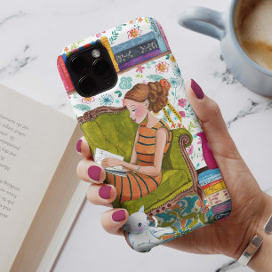 Reading books Girl Cat lover   iPhone 7 plus Case
