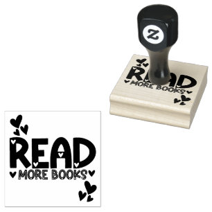 Reading Books Love Rubber Stamp