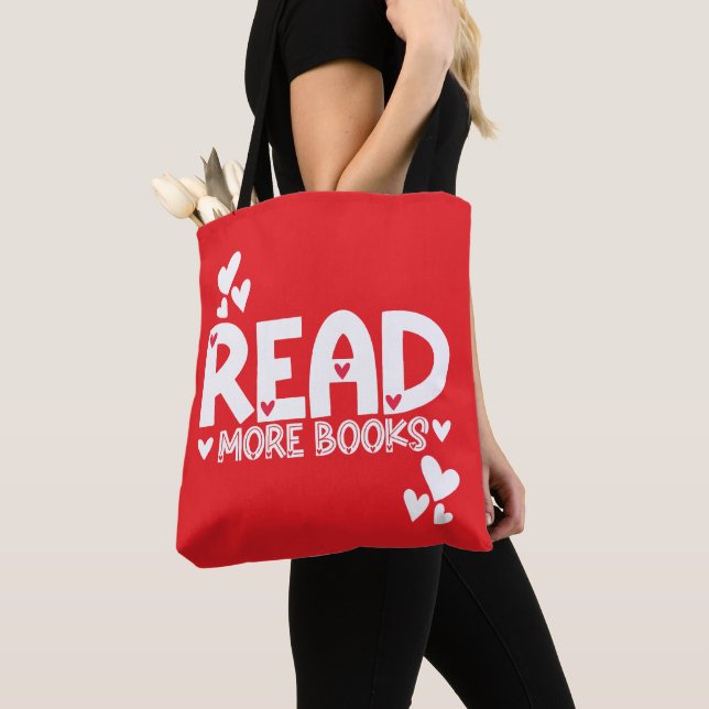 Reading Books Love  Tote Bag (Close Up)