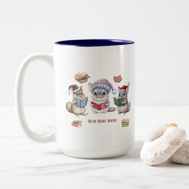 Reading Books Mug (With Donut)