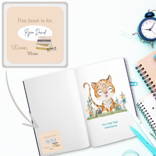 Reading Books Personalized Kids Bookplate