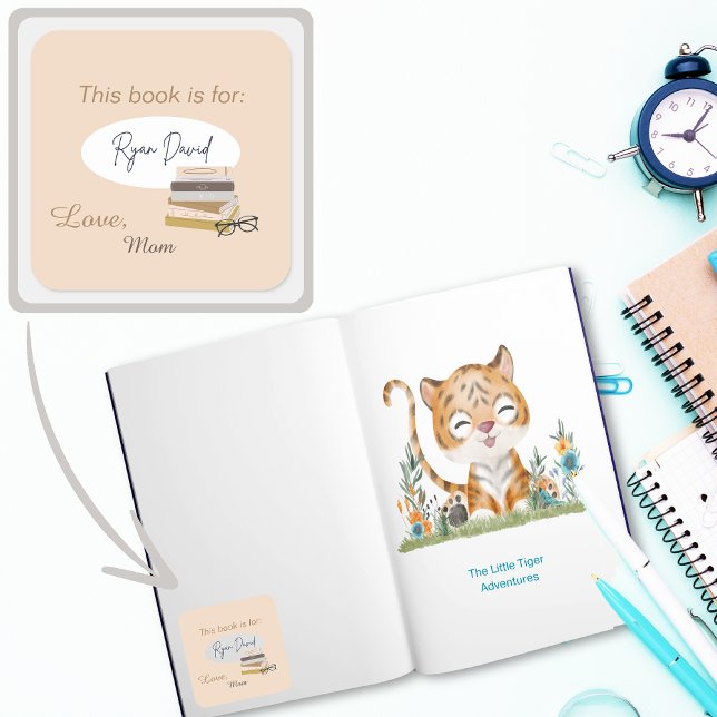 Reading Books Personalized Kids Bookplate (Reading Collection Bookplate Books)