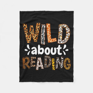 Reading books reader librarian wild animals lover fleece blanket